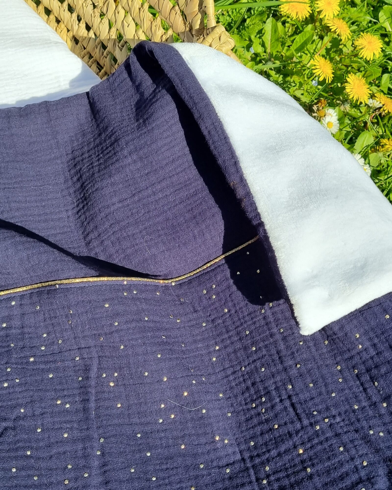 couverture bébé mi saison bleu nuit