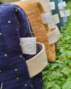 trousses de toilette margot rose bleu ciel bleu nuit vert écru camel