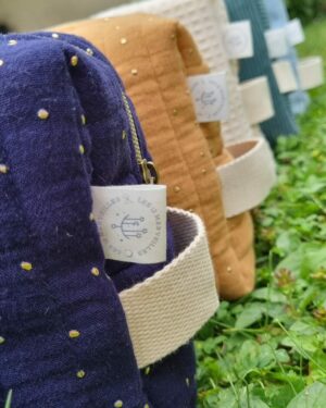 trousses de toilette margot rose bleu ciel bleu nuit vert écru camel