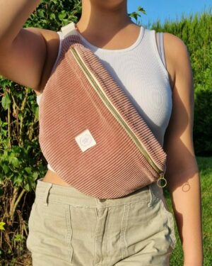 Maxi banane velours rose