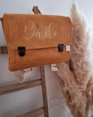 cartable basile velours camel