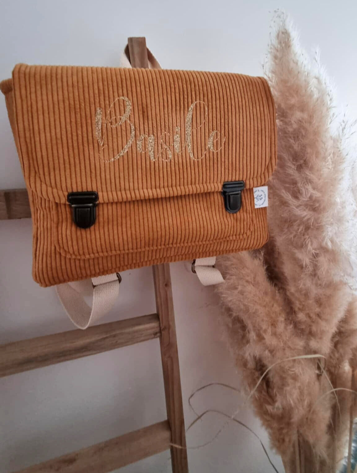 cartable basile velours camel