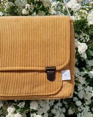 Sac à bandoulière Stephanie Velours côtelé camel