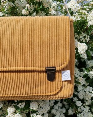 Sac à bandoulière Stephanie Velours côtelé camel