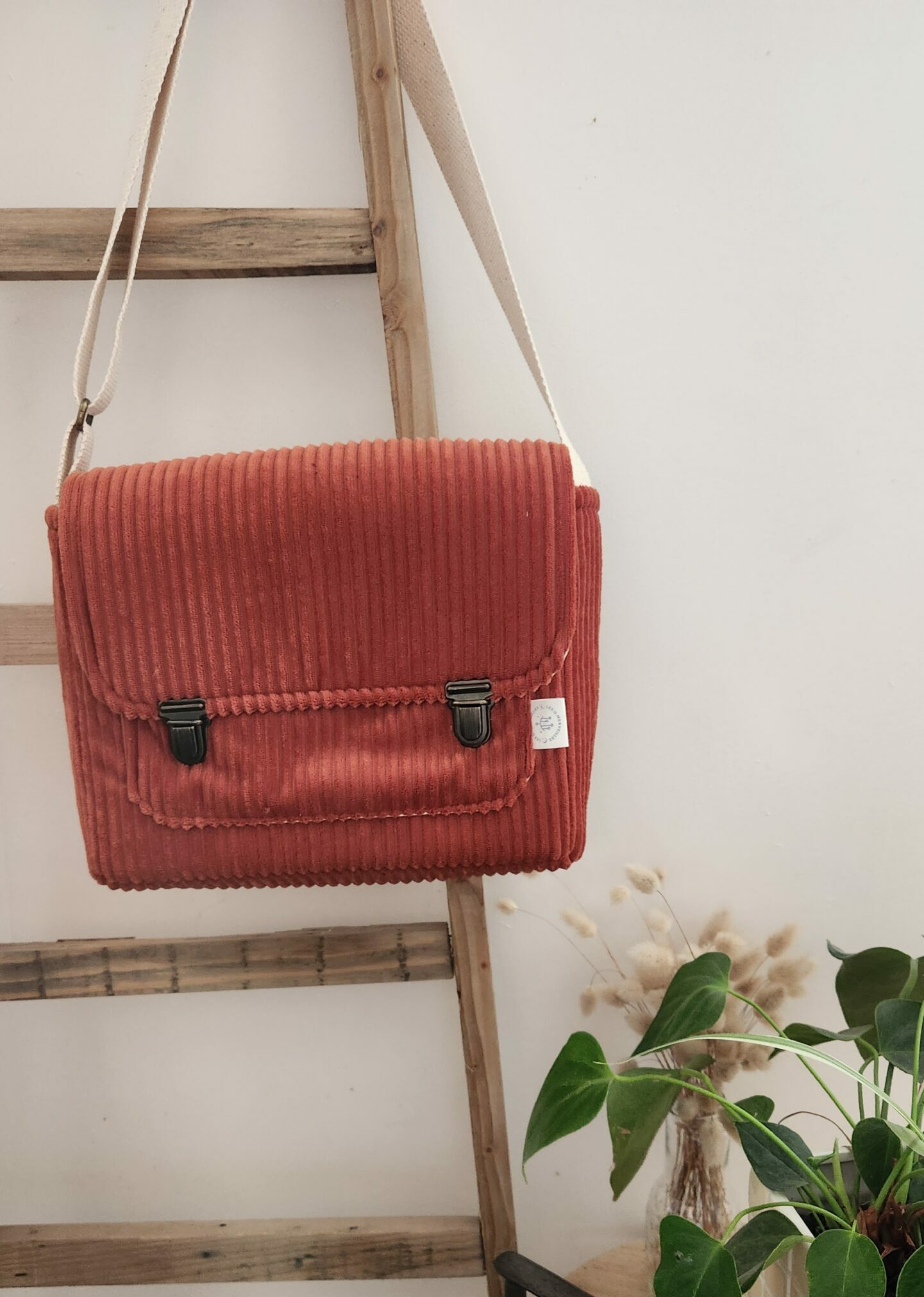 sac Stéphanie velours rouille