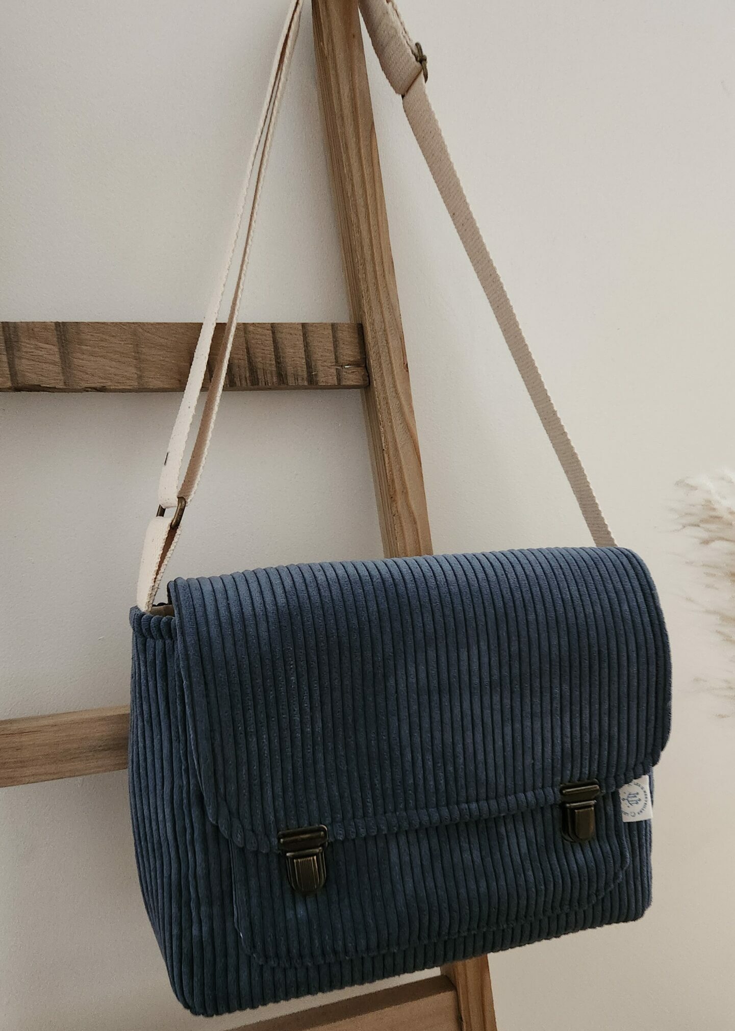 sac Elise velours bleu jean