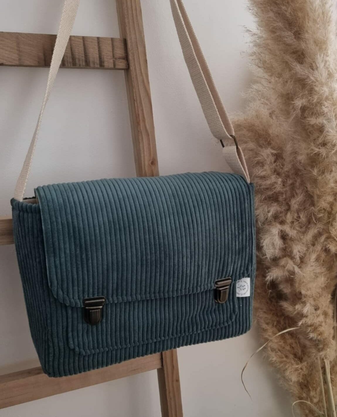 Sac Stéphanie Velours vert bouteille