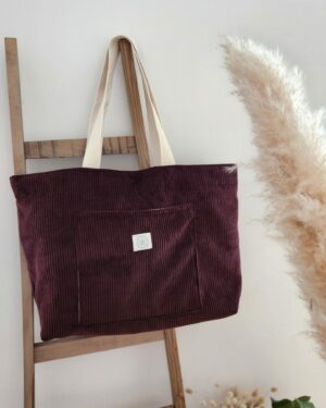 sac Elise velours prune